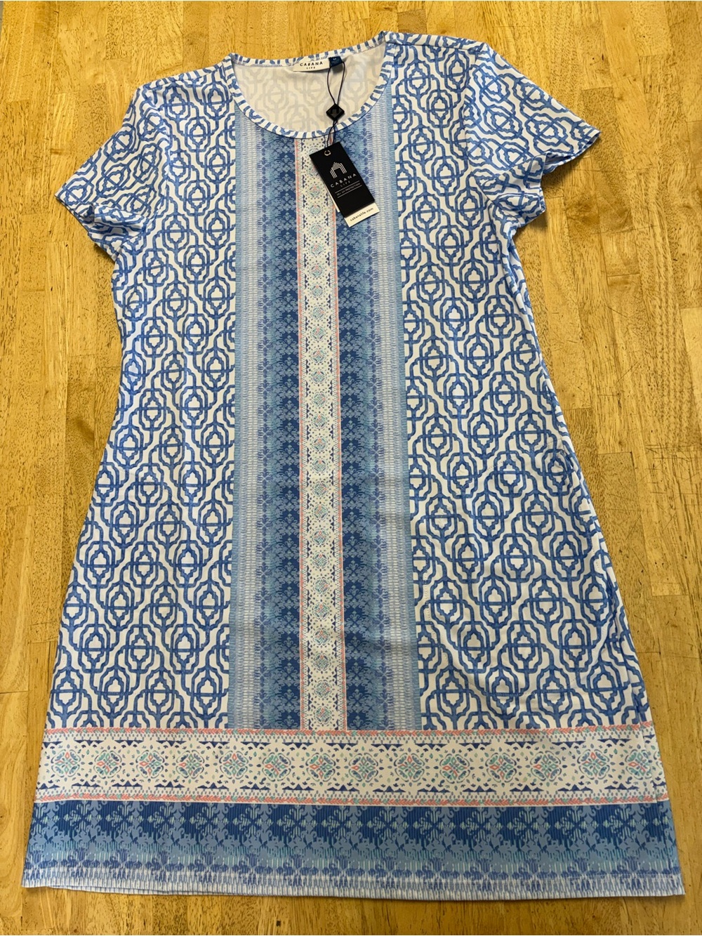 NWT Cabana Life Blue & White Printed Swim Coverup